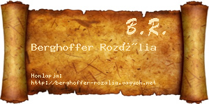 Berghoffer Rozália névjegykártya